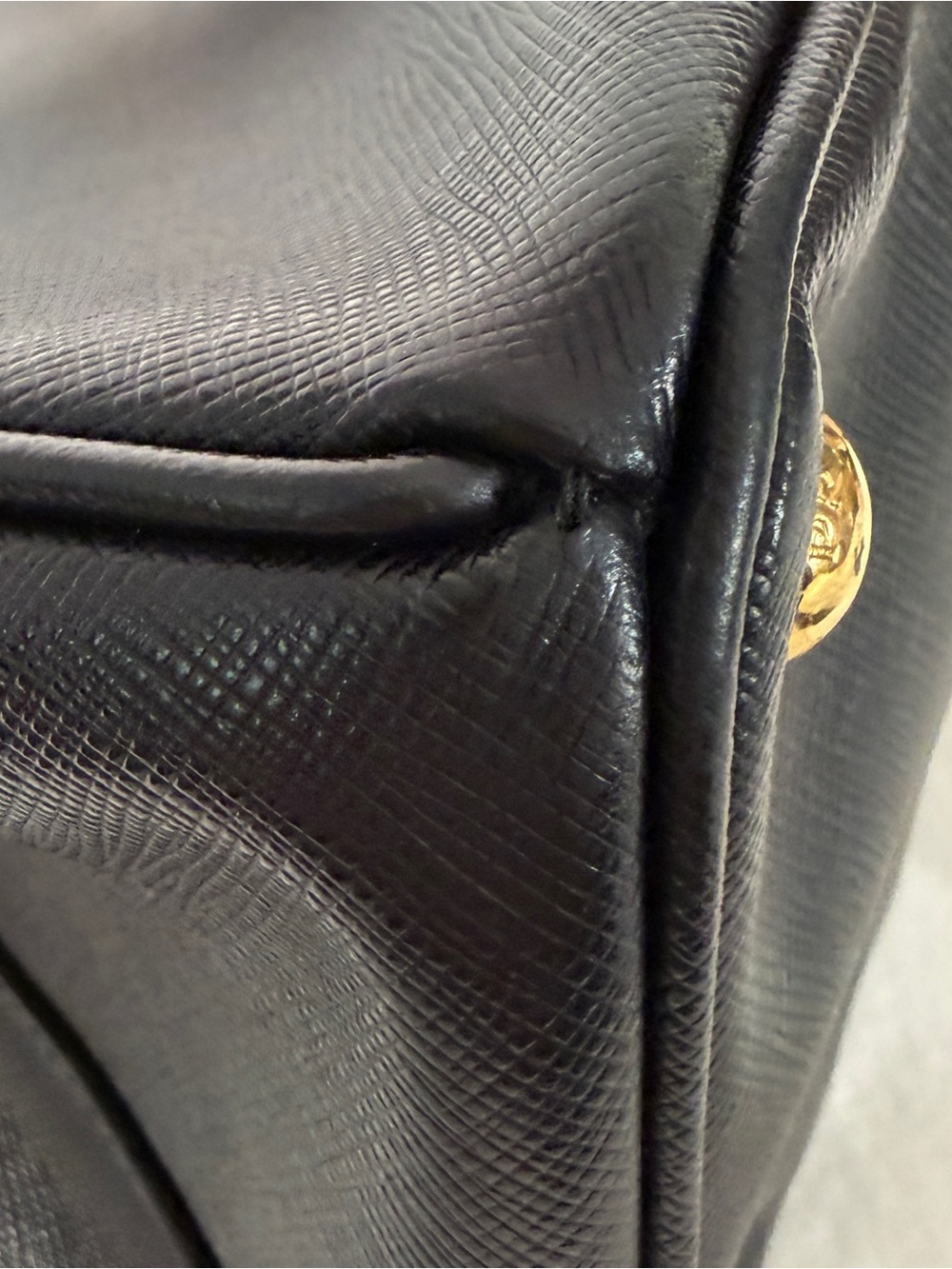 Prada Black Saffiano Leather Galleria Satchel with Gold Hardware - Picture 13 of 14